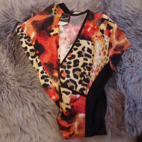 Vintage Animal Print Dress By Modes Crystal Fashions - Picture 6 of 7